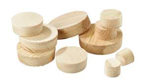 Pine wood plugs for drill and fill insulation dense pack