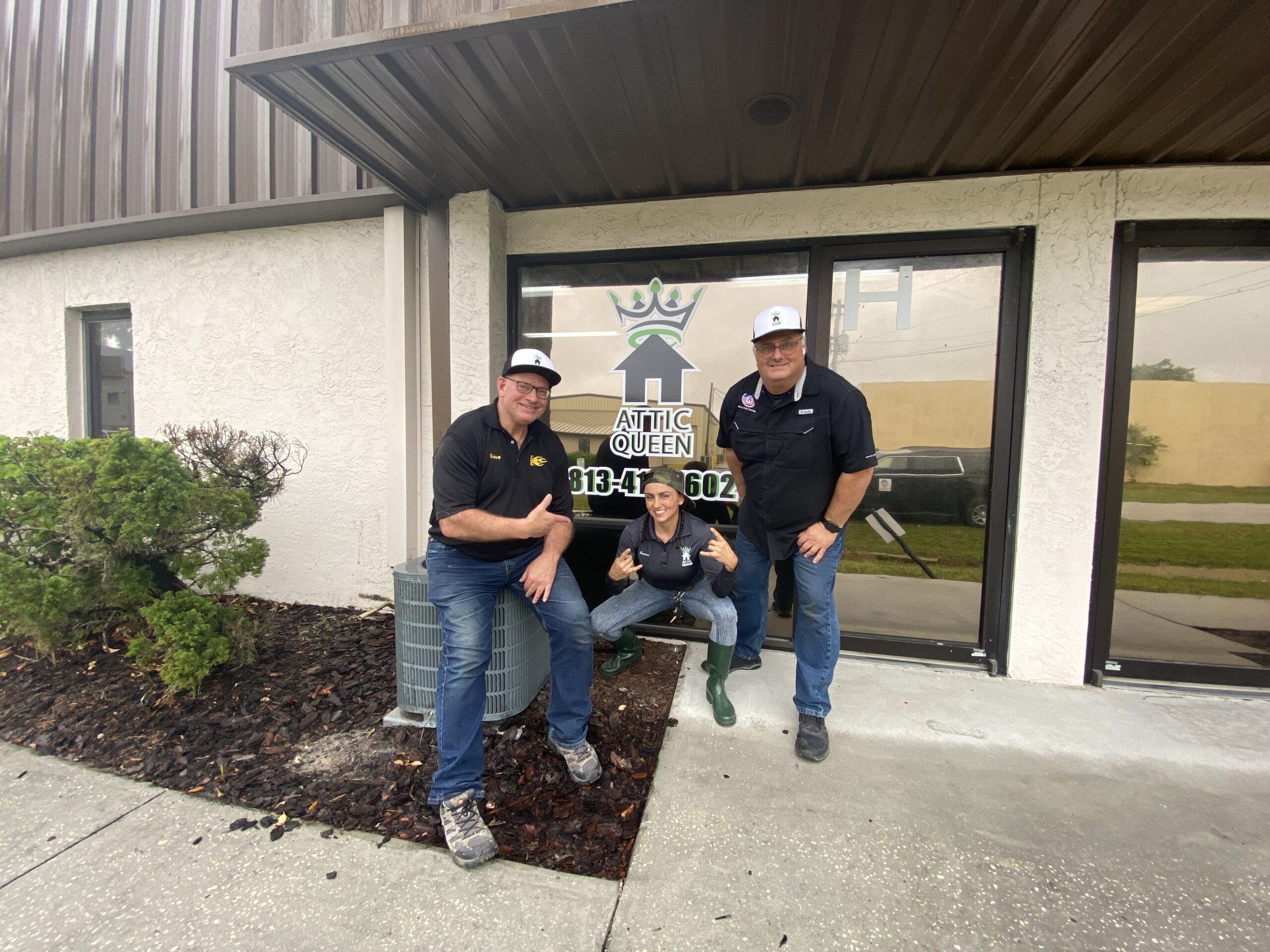 Visting Attic Queen with her new CoolVac25 Diesel insulation vacuum