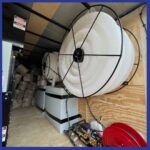 Hose reel, water tanks and pump for wall spray cellulsoe