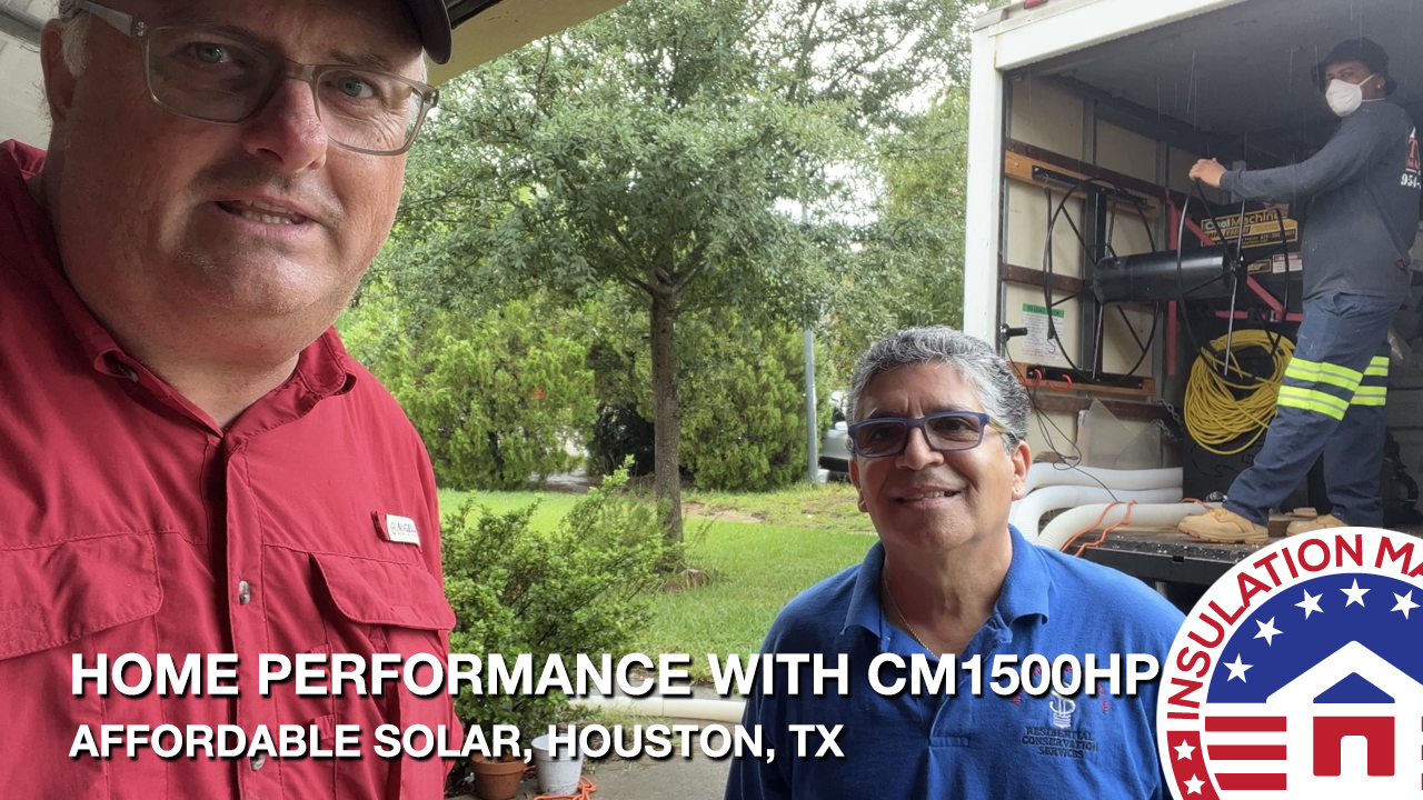 CM1500HP Insulation Blower Used in Energy Audit by Affordable Solar Screens and Blinds in Houston, Texas