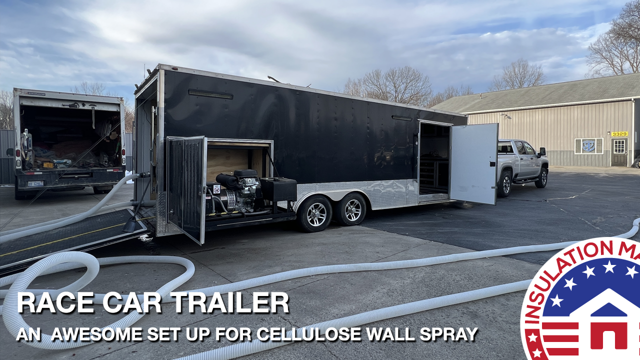 A Race Car Trailer Makes for an Awesome Cellulose Wall Spray Unit